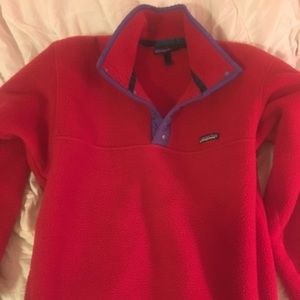 patagonia red fleece synchilla small